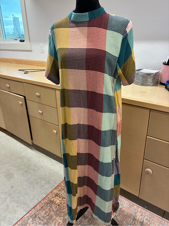 Ace & Jig Dresses & Skirts - Ace and jig  Plaid Ribbed Knit Midi Dress in Multicolor soft cotton knit